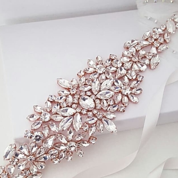 Rose Gold Wedding Applique Belt/Sash main image 4